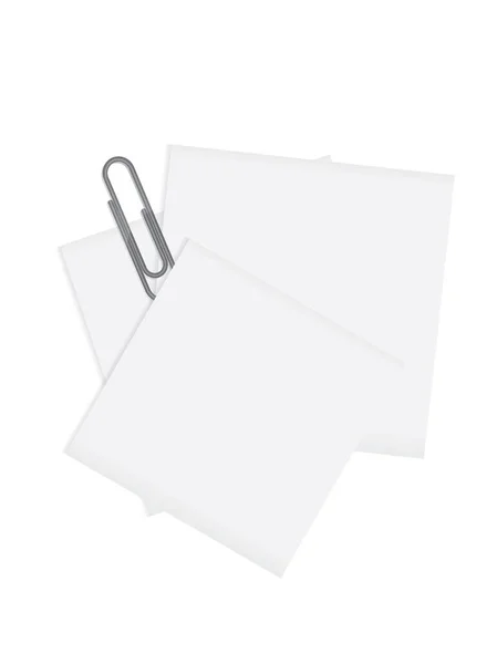 Κενό Σημείωση Χαρτί Που Απομονώνονται Λευκό — Διανυσματικό Αρχείο