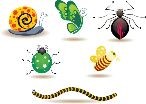 Aantal Verschillende Insecten — Stockvector