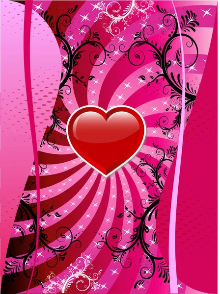 Vecteur Valentine Arrière Plan Avec Des Coeurs Des Rouleaux — Image vectorielle