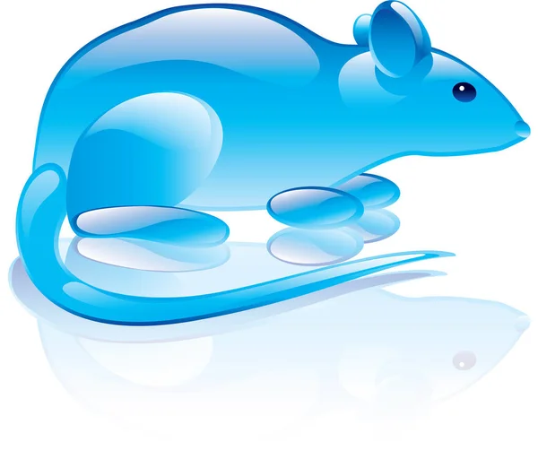 Mouse Blu Illustrazione Vettore Sfondo Bianco — Vettoriale Stock