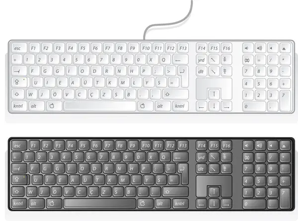 孤立在白色背景上的计算机键盘 — 图库矢量图片