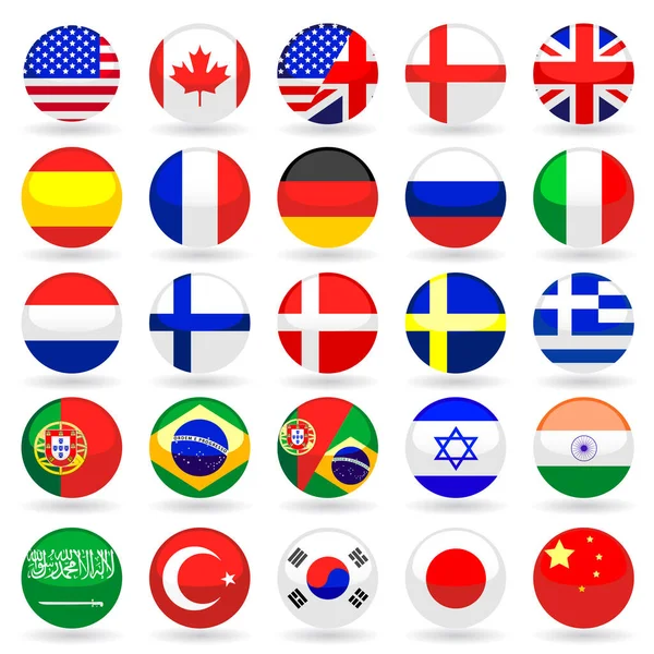 Bandiere Vettoriali Del Mondo Impostate — Vettoriale Stock