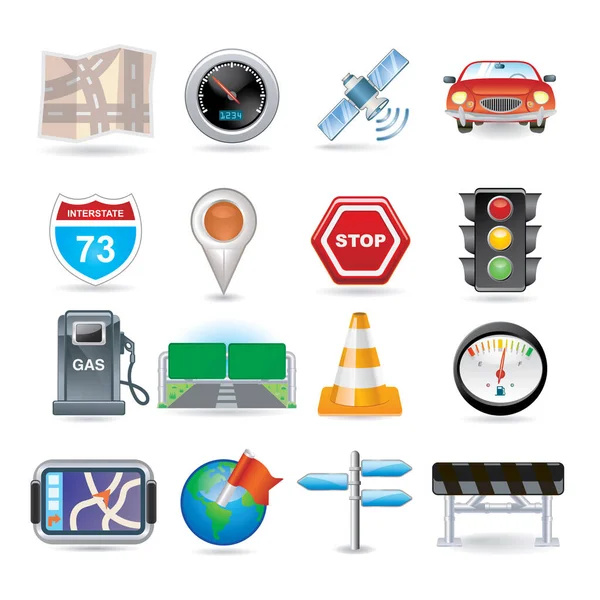 Set Traffic Icons — Stock Vector