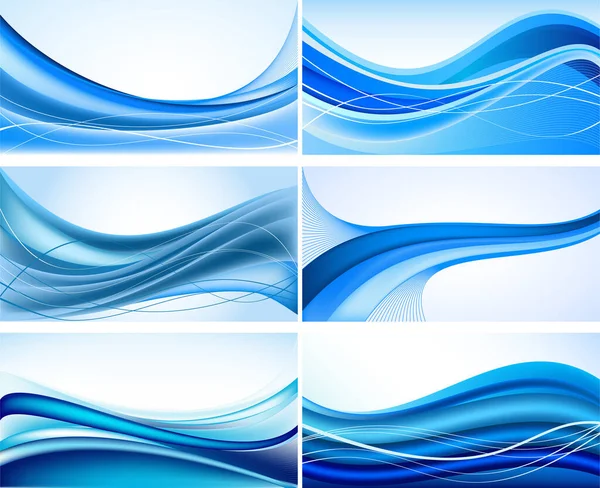 Ensemble Fonds Abstraits Bleus — Image vectorielle