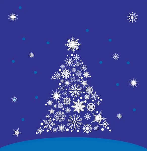 Christmas Tree Snowflakes Christmas Background — Stock Vector