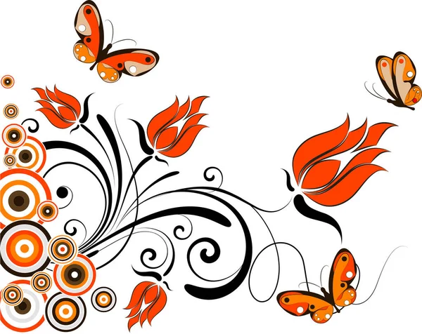 Fond Abstrait Avec Des Papillons Illustration Vectorielle Moderne — Image vectorielle