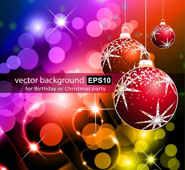 Christmas Background Colorful Balls — Stock Vector