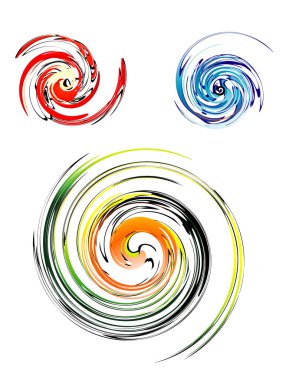 Sarmal elementlerin vektör kümesi. renk girdapları