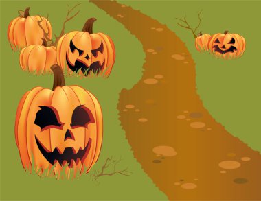 Balkabaklarıyla Cadılar Bayramı arka planı