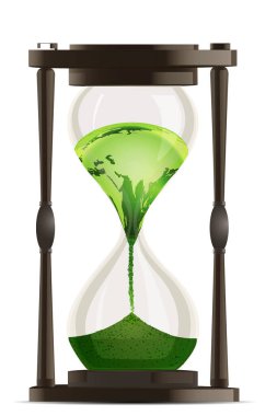 Kum saati beyaz arkaplanda izole edilmiş.. 