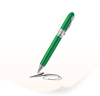 kağıt vektörü üzerine kalem yazma