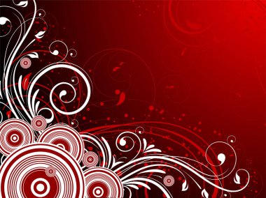 Çiçek kırmızısı ve beyaz vektör tasarımı