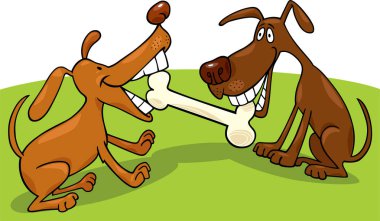 Kemikli köpeklerin vektör illüstrasyonu