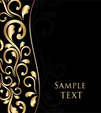 çiçek süsü ile soyut altın arka plan