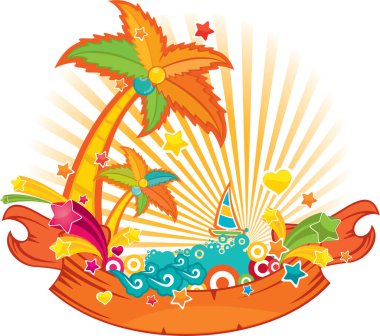 Yaz, modern vektör illüstrasyonu