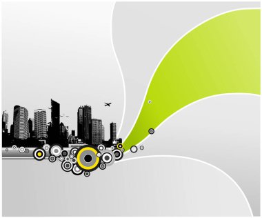 yeşil eko şehir manzarası