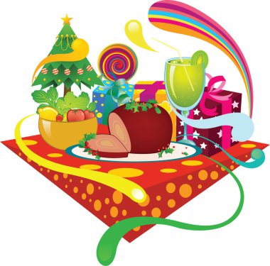 Yeni yıl kutlaması için noel kartı.