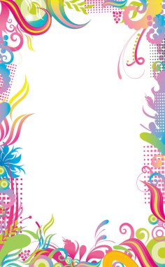 Çiçekler ve asbsit ögeleri ile soyut arkaplan