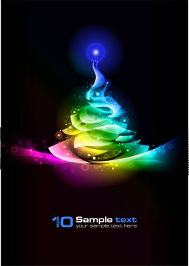 Soyut vektör parlayan arkaplan. Noel ağacı.