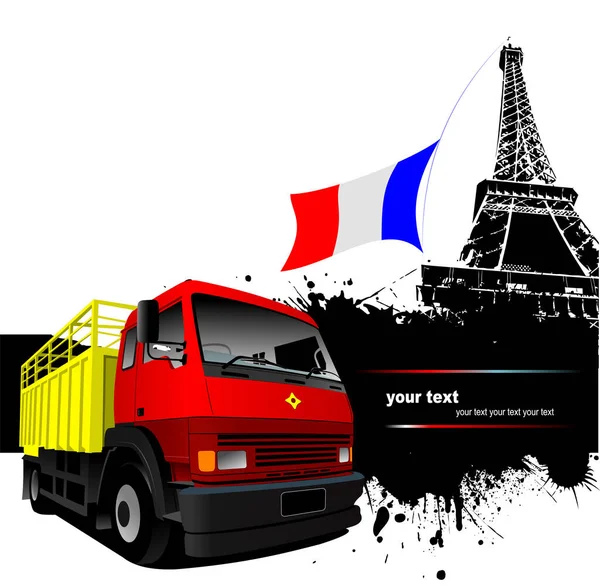 Drapeau Camion France Illustration Vectorielle — Image vectorielle