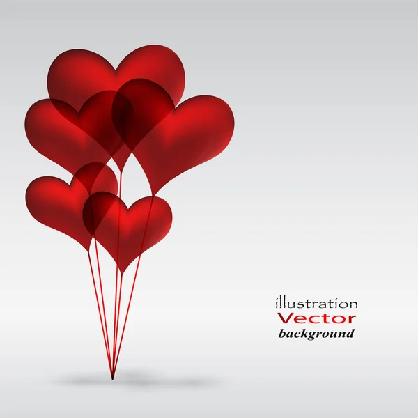 Coeur Rouge Vecteur Fond Saint Valentin — Image vectorielle
