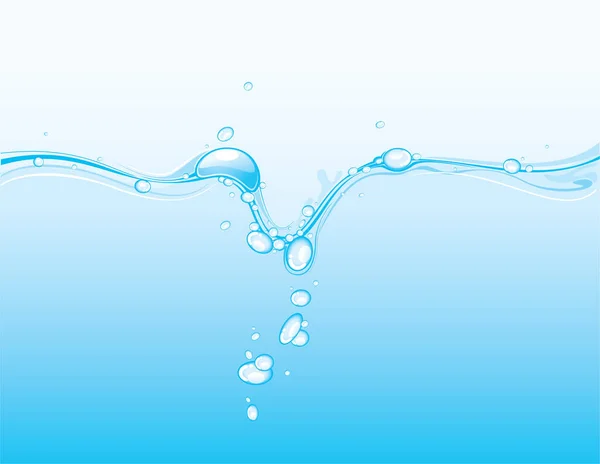 Vodní Stříkance Vektorovou Ilustrací Bublin — Stockový vektor