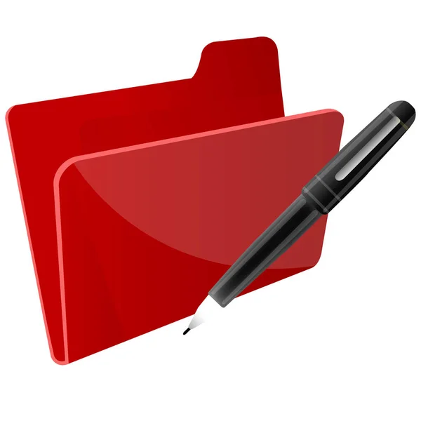 Pen Folder Icon — Stock Vector