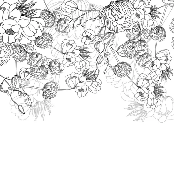 花や葉のシームレスなパターン ベクター — ストックベクタ