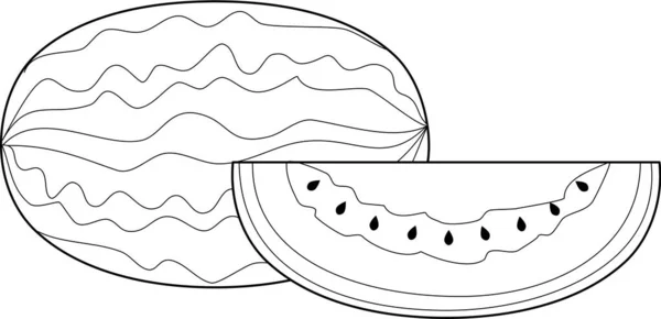 Vektor Illustration Von Wassermelone Weiß — Stockvektor