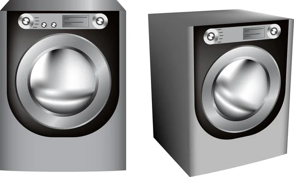白色背景的现代洗衣机 — 图库矢量图片