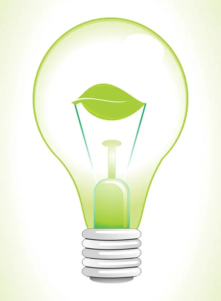 Eco Energy Design Light Bulb Isolated White Background Vector Illustartion — Stock Vector