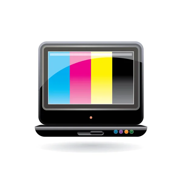 Computador Portátil Com Uma Cor Gradiente Colorido —  Vetores de Stock