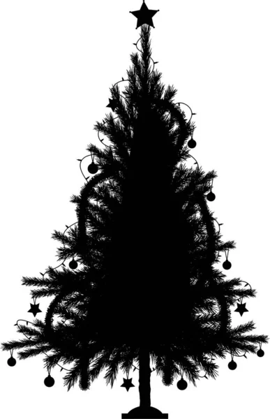 Vector Silhouette Christmas Tree — Stock Vector