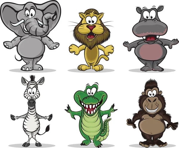 collection of animals cartoon illustration