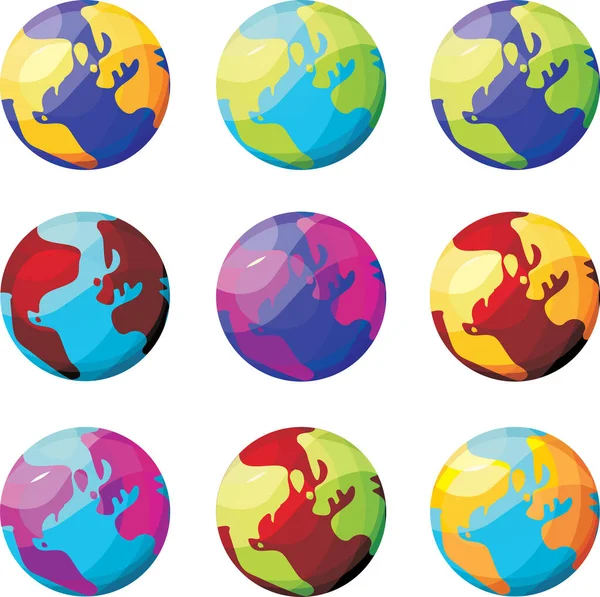 Набор Иконок Земли Современные Векторные Иллюстрации — стоковый вектор