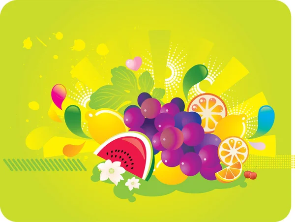 Vector Fruit Juice Set Illustration — Stock Vector