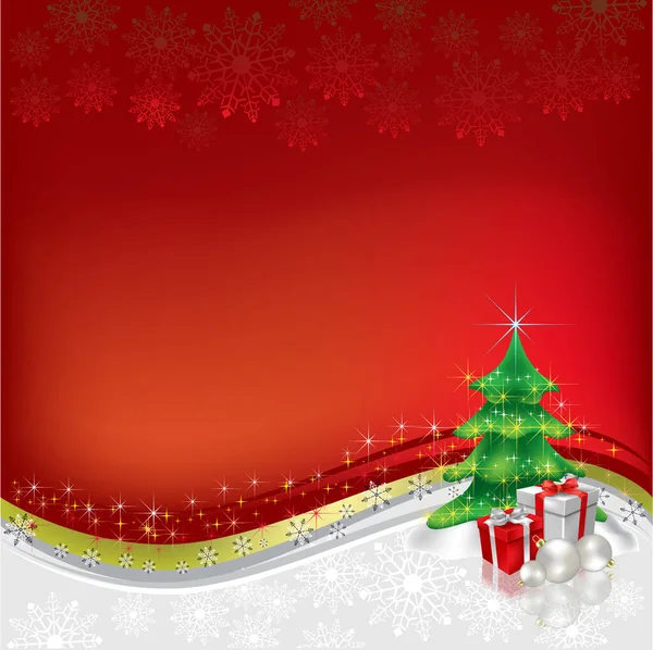 Рождественское Поздравление Красном Фоне — стоковый вектор