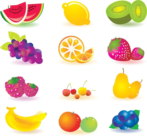 Früchte Und Beeren — Stockvektor