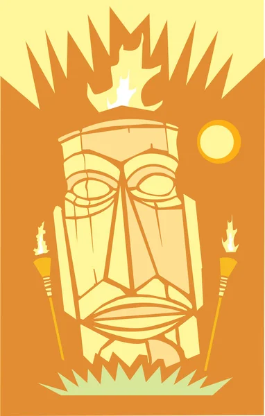 African American Tribal Mask — Stock Vector