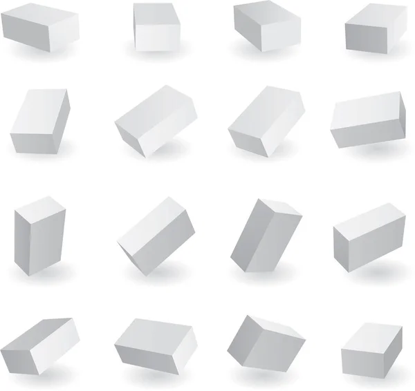 Set White Cubes Modern Vector Illustration — Stock Vector