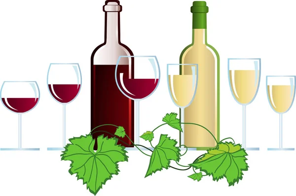 Wine Bottles Modern Vector Illustration — Stock Vector