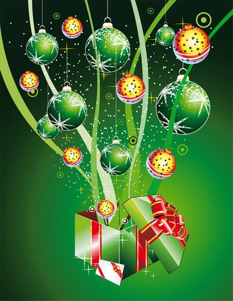 Tarjeta Navidad Con Regalos Ilustración Vectorial Moderna — Vector de stock