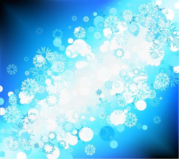 Abstracto Invierno Copos Nieve Fondo Ilustración Vectorial — Vector de stock