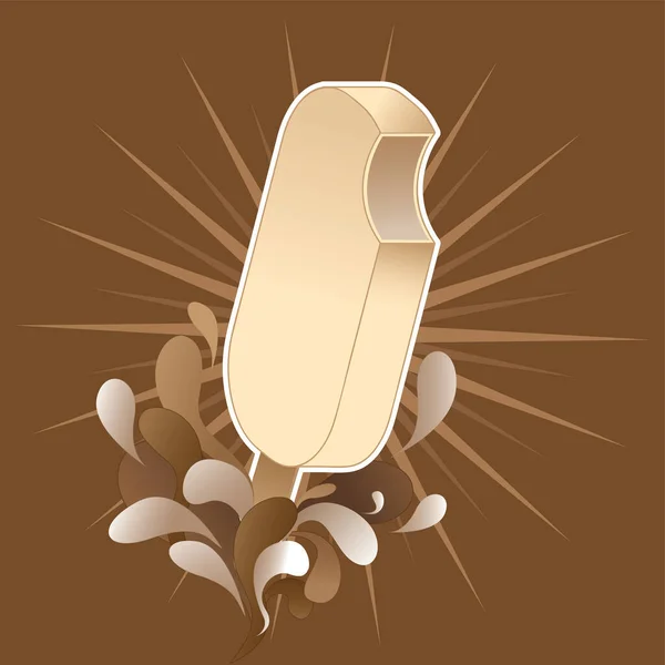 Çubuklu Çikolatalı Dondurma Vektör Illüstrasyonu — Stok Vektör