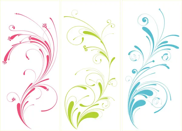Vector Set Floral Banners — Stock Vector