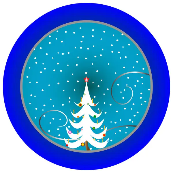 Weihnachtsbaum Auf Weißem Hintergrund — Stockvektor