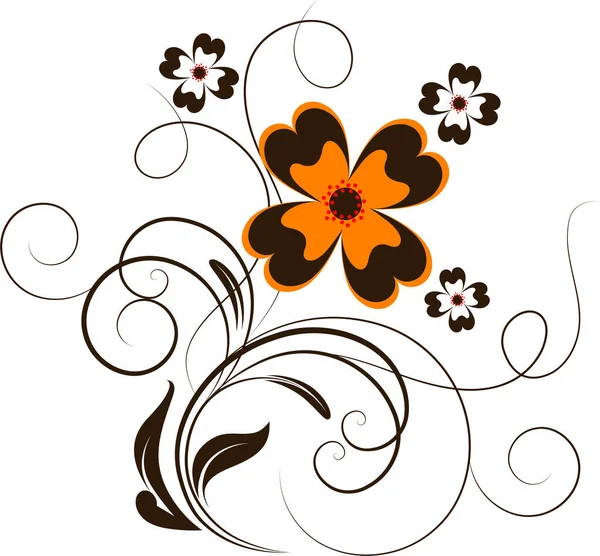 Schöner Dekorativer Hintergrund Mit Blumen Und Floralen Elementen — Stockvektor
