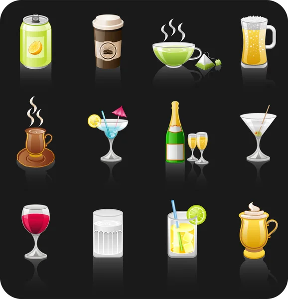 Cocktail Icons Set Modern Vector Illustration — Stock Vector