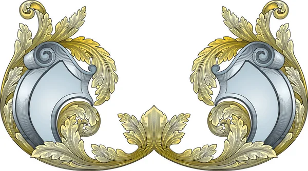 Золотая Винтажная Рама Орнаментом Цветочным Орнаментом — стоковый вектор