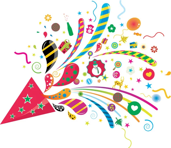 Fondo Fiesta Colorido Con Colorido Vector Confeti Ilustración — Vector de stock